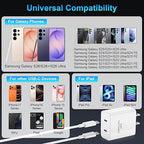 iPhone 17 16 15 Charger Fast Charging, 45W Dual USB C Android Phone Charger Block with 6FT Long Type C Cable Cord for Apple iPhone 17/Pro/Pro Max/Air/16/15 Plus/iPad/S26 Ultra/S25/S24/S23/S22(White)