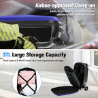 Scooter Luggage For Kids & Adults， Hardside Ride On Suitcase For Kids Ages 4-15 Multifunctional Lightweight Foldable Carry On Luggage With Wheels Ride On For Children Teenagers (Indigo Blue, 20")