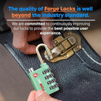 Forge Dual-Opening: Key or Combination Lock, TSA Approved Lock for Luggage, Pelican case, Travel, Gym, School, Luggage Combination Lock, Travel Bag Lock (Green 4 Pk)