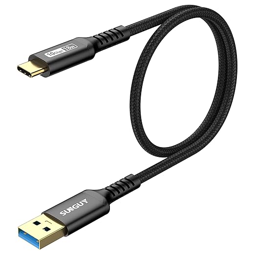 SUNGUY 10Gbps Android Auto USB C Cable, 1.5FT 3A USB 3.1 Gen 2 Fast Charging & Data Transfer USB C CarPlay Cable, Compatible with iPhone 17/16/15 Pro Max, Galaxy S22 S21 Note 20, Pixel 6 5 (Black)