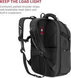 SwissGear Travel Tech Elite Laptop Backpack – Fits Laptops up to 16” – ScanSmart TSA-Friendly Backpack with USB Port, Shoe Compartment & Organizer Pockets – Heather Grey