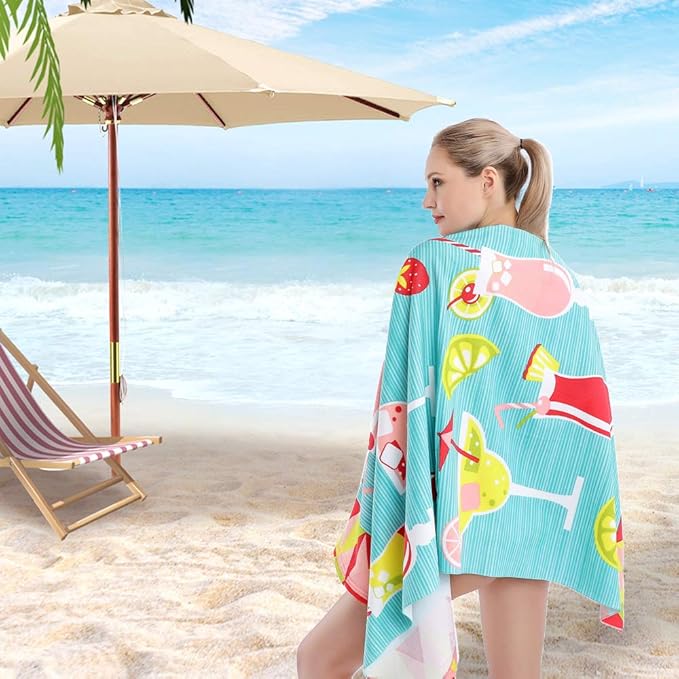 Beach Towel Microfiber Beach Towels Sand Free Quick Dry Lightweight Cute Fruit Travel Towels 30×60 inch Beach Towels for Kids Women Men Pool Swim Beach Essentials Accessories