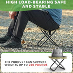 2-in-1 Collapsible Camping Stool & Sling Bag / 220LB Load Capacity Folding Portable Fishing Stool/Collapsible Stool for Camping, Hiking, Fishing, Gardening & Beach Outdoor Activities