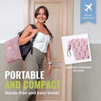 BOACAY Packable Travel Blanket for Airplane, Car - Compact Office Blanket - Portable Pillow for Adults, Kids with Case, Luggage Sleeve, Backpack Clip