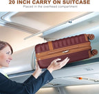 Kono Airline Approved Carry On Luggage 22x14x9 inches, with TSA Lock, 20 Inch Expandable Lightweight Hardshell Suitcase (Burgundy, Suitable for 1-3 Days of Travel)