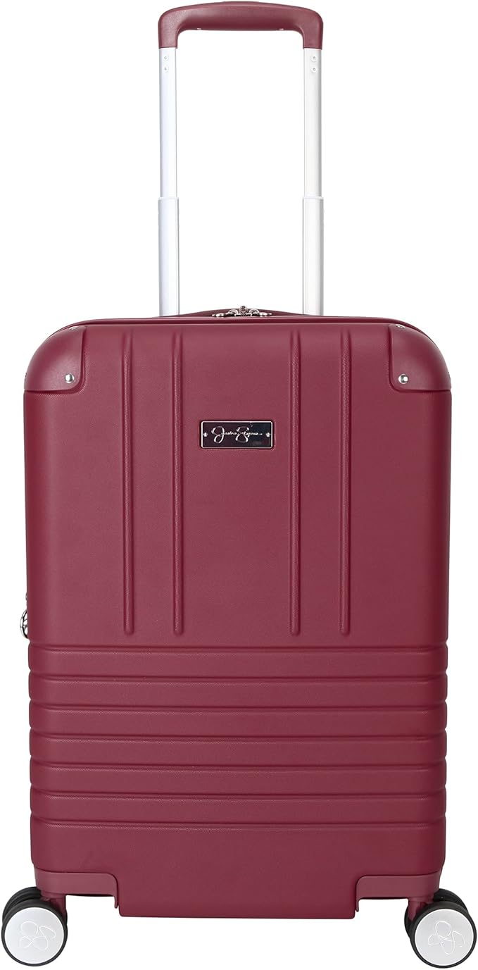 Jessica Simpson Countryside 2-Piece Set (21" & 30") Expandable 8-Wheel Spinner Large Checked Luggage Suitcase, Burnt Russet