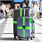 Weewooday 8 Pcs Luggage Straps Suitcase Tags Set for TSA Approved, 4 Travel Adjustable Suitcase Belt, 4 Silicone Luggage Tags with Name ID Card Travel Accessories(Fluorescent Green,Airplane)