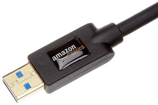 Amazon Basics USB 3.0 Extension Cable, A-Male to A-Female, 4.8Gbps High-Speed, Gold-Plated Connectors, 3.3 Foot, Black