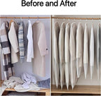 20 Pack Combo Size Clear Garment Bags for Hanging Clothes with Full Zipper for Closet Storage, Clothes Cover For Hanging, Wardrobe Bags for Hanging Clothes.(120 x 60CM x 10P, 100 x 60CM x 10P)