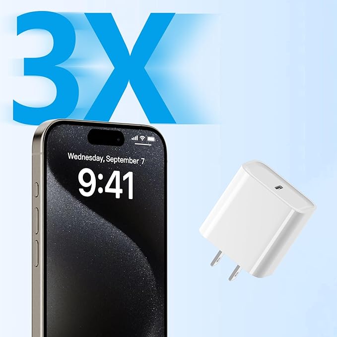 USB C Charger Block for Apple iPhone Air 17 16 15 14 13 12 11 Pro Max, 20W USBC Fast Charging Cube Plug Brick for Apple Watch iPhone iPad Airpods and More, 1Pack 1C USB-C Power Adapter, White