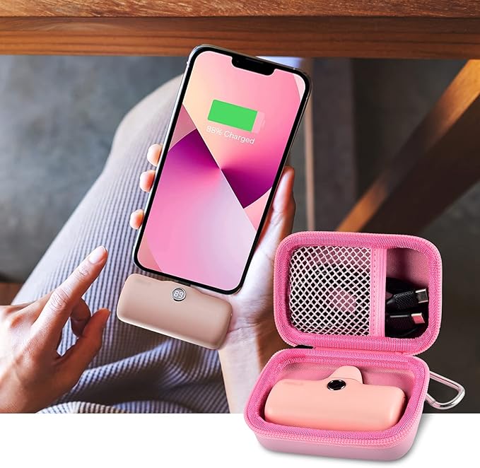 Portable Charger Power Bank Case for Swyop/for Feob/for Charmast/for JEJILL/for LanLuk/for VEGER/for iWALK/for Taegila/for Kuulaa and More Small Charging Battery Pack - Bag Only (Pink)