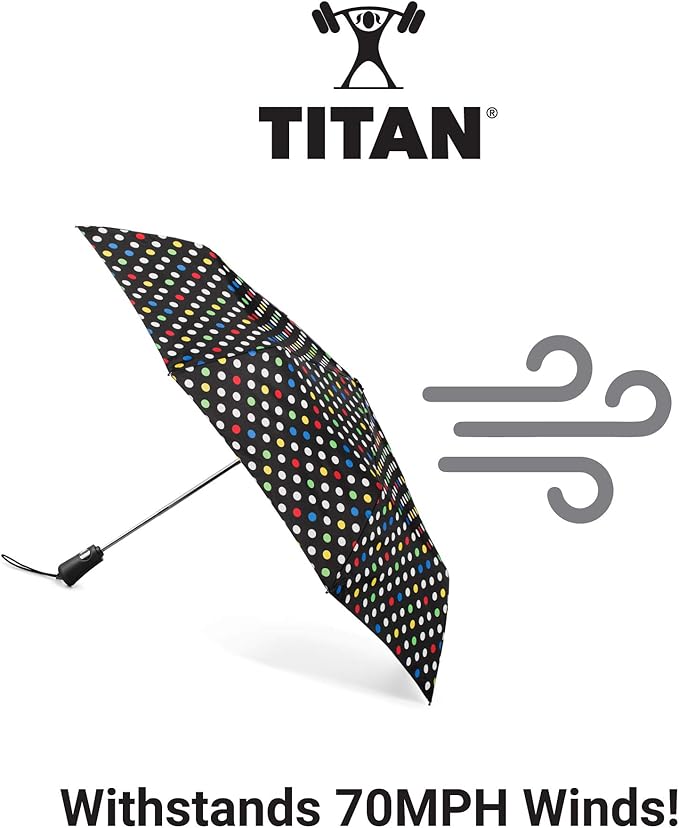 totes Portable Umbrella for Travel – Compact for Car, Backpack and Purse – Windproof, Strong, UV Sun Protection, Water-Repellant, Foldable On-the-Go Umbrella with Auto Open/Close