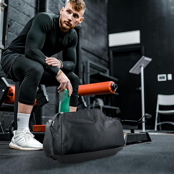 C&F BOGMOST Small Travel Duffel Bag with Shoe Compartment Foldable Waterproof Gym Bags for Gym Beach Swim Men Women Duffle Bags Lightweight Oxford Cloth Sports Bag-Fluorescent Green