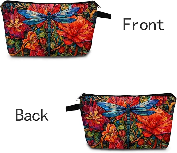Dragonfly Makeup Bag Travel Portable Cosmetic Pouch Toiletry Organizer Storage Bag Zipper Pouch For Women Organizer Toiletries Bag for Travel