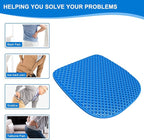 Large Gel Seat Cushion for Long Sitting With Non-Slip Cover,Soft & Breathable,Chair Cushion,Car seat Cushion,Office seat Cushion,Seat Cushion for Desk Chair,Wheelchair Cushion (Blue, Large Size)