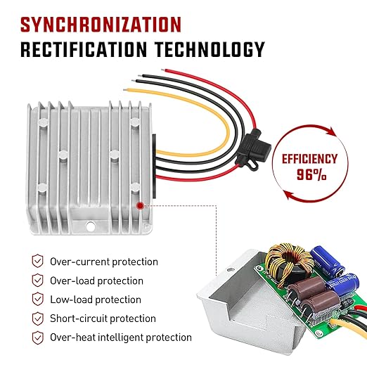 Nilight 48V 36V to 12V Voltage Converter 120W 10A Regulator Step Down to 12VDC Waterproof DC Convert Reducer Power Supply Transformer Module for Golf Cart Scooters