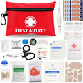 Mini First Aid Kit, 122 Piece Small First Aid Kit Designed for Family Emergency Care for Home, Camping, Hiking, Backpacking, Travel, Vehicle, Outdoors & Schools