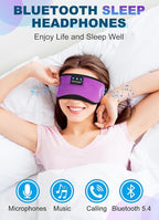 TOPOINT Sleep Mask with Headphones Bluetooth 5.4 Wireless, Sleep Headphone with Microphone Built-in HD Speakers Music, Eye Mask for Sleeping Men Women Travel Meditation Girl Cool Gadgets