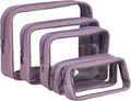 Remobia Hicol TSA Approved 5-Piece Diaper Bag Organizer Pouch Set Clear Waterproof TPU Kids Toiletry Storage Set Travel Packing Clutch Cube Bags for Baby Nursing (Purple)