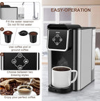 3-in-1 Single Serve Coffee Maker, Pod, Ground Coffee & Tea Brewer, Fast Brew Compact Coffee Machine with Touch Screen and 50 oz Water Reservoir