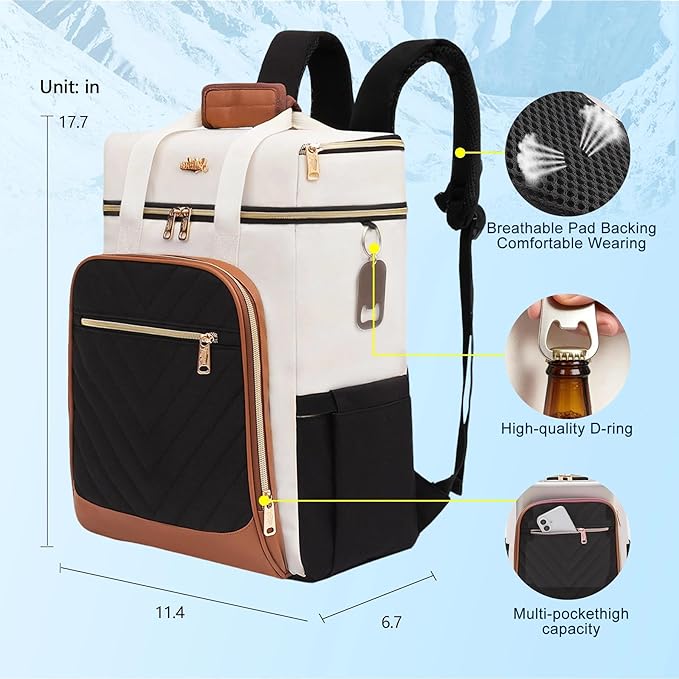 Backpack Cooler Insulated Leak Proof, Lightweight Soft Sided Cooler Backpack for Men Women, Waterproof Beach Cooler Bag Lunch Backpack for Camping Hiking Picnic Fishing Travel Outdoor