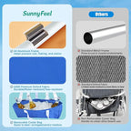 SUNNYFEEL Low Beach Chair, 5-Position Lay Flat Reclining, Backpack Portable Folding Chair with Cooler Bag & Cup Holder, Heavy Duty 350 LBS, Compact for Beach, Camping, Travel (New Blue)