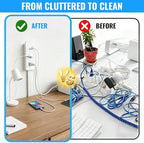 Electrical Outlet Extender Stick with USB-A USB-C and 2 AC Outlets, 17-27 Inch Extendable 180° Rotating Wall Plug Adapter for Nightstand, Sofa, Desk, Hard-to-Reach Spaces