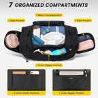 Vorspack Gym Bag for Women - 15 Inches Small Duffle Bag for Travel Lightweight Duffel Bag Personal Item Travel Bag Weekender Bag for Travel Sports Gym - Black