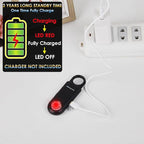 135dB Rechargeable Personal Safety Alarm Strobe Light Flashlight Keychain Siren for Women, Girls, College, School Students Emergency SOS Alerts Loud Sound Hiking Alarm Torchlight Bear Deterrent. Black