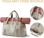 BAGSMART Gym Bag for Women, Carry on Weekender Overnight Bag, Travel Duffel Bags with Trolley Sleeve, Personal Item Travel Bag Tote Bag Workout Dance Bag, Beige-M