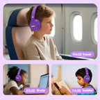MIDOLA Kids Bluetooth Headphones 68H Play Time,Volume Limit 85/94dB, Foldable Lightweight Wireless Over-Ear Headphone for Kid Toddler Child Pad Tablet,Headsets with Built-in Mic Purple