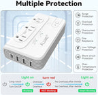 ALLWEI 2000W Travel Voltage Converter 220v to 110v Converter for European Travel Voltage Adapter for Hair Dryer Straightener/Curling Iron, Power Converter Adapter Combo with Type C, E/F, G, I, L