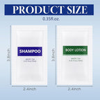 Travel Size Body Wash and Shampoo Bulk,Refreshing White Tea Scent,0.35 fl oz,Individually Wrapped Mini Shower Gel Shampoo Hygiene Kits for Travel/On The Go/Homeless Care/Hotel Guests(Pack of 20)