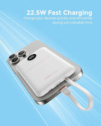 VEEKTOMX Portable Charger Built-in Cables, Power Bank for iPhone, Fast Charge USB C Battery Pack Travel Essentials Powerbank Compatible with iPhone 17/16/15/14, Samsung S25/24