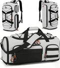Searock 45L Gym Bag for Men, 3-In-1 Duffle Bag Backpack for Travel, Sports Duffel Bags for Gym Workout, Weekender Overnight Bag with Shoe Compartment, Wet Pocket, Gray