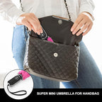 Compact Travel Umbrella for Purse - Flat Handle, Waterproof for Light Rain