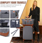 Cosbarn Luggage Sets 5 Piece Suitcases with Wheels, Suitcase Set ABS Hard Case Luggage with TSA Lock Spinner Wheels Durable Travel Luggage