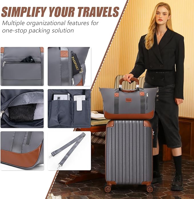 Cosbarn Luggage Sets 5 Piece Suitcases with Wheels, Suitcase Set ABS Hard Case Luggage with TSA Lock Spinner Wheels Durable Travel Luggage