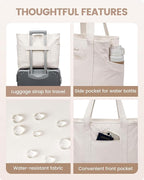 LOVEVOOK Tote Bag for Women,Lightweight Gym Tote Bag with Zipper,Work Tote with Laptop Pocket,Nurse Dance Yoga Bag for Travel