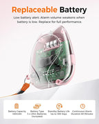 ESSAGER Personal Safety Alarm for Women, 130dB Loud Siren, Replaceable Battery, Built-in LED Light, Portable Keychain & Carabiner. Self Defense Security Alarm for Kids, Seniors(Pink)