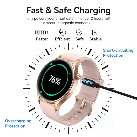 VeryFit Smart Watch Charger USB Magnetic 2 Pin Smartwatch Replacement Charging Cable Cord (2 Pack)