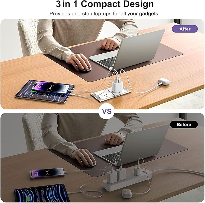 3 USB A Ports Charger Block，YTFCYIKBG Cell Phone wall Chargers，USB Cube wall Plug，for iPhone 14/13/12/11/X/XR/X/8/7/6, Galaxy, Android Phones and More（Ivory ）