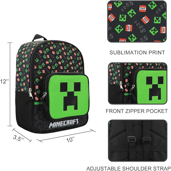 Bioworld Minecraft Creeper 2-Pack Carry On Luggage Set