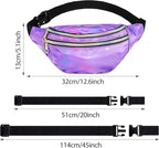 Frienda 2 Pieces Holographic Fanny Pack for Women Colorful Sport Waist Bag Pack