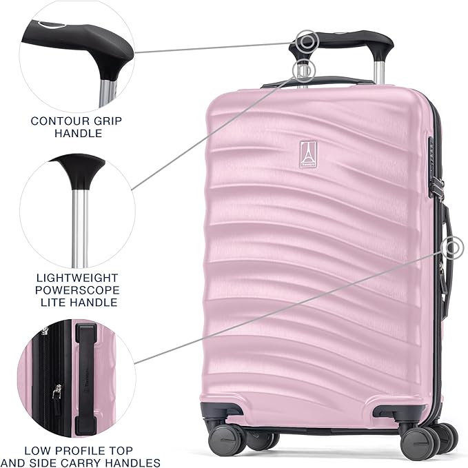 Travelpro Maxlite Air V2 Hardside Expandable Carry on Luggage, 8 Spinner Wheels, Lightweight Hard Shell Suitcase, TSA lock, Pink, Carry On 20-Inch