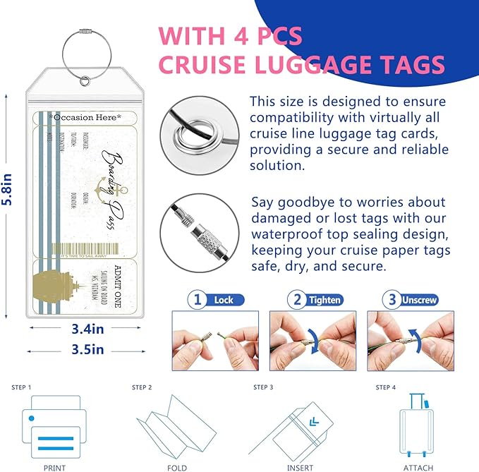 Magnetic Retractable Clothes Line for Cabin - Approved 2025 2026 Cruise Essentials Clothes Drying Rack Travel Clothesline with Clothespins -4 Luggage Tags Strong Magnets Hooks (White)