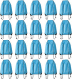Drawstring Backpack Bulk 20 Pcs Draw String Backpack Bags DIY Gym Sports Traveling Yoga Cinch Bag Sackpack Drawstring (Sky Blue light blue)