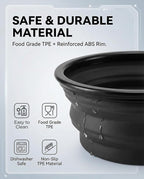 Collapsible Dog Bowls for Travel, 2-Pack Dog Portable Water Bowl for Dogs Cats Pet Foldable Feeding Watering Dish for Traveling Camping with Carabiners, BPA Free (Grey&Black, Large)