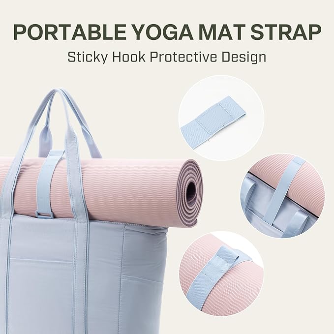 Everfun Large Tote Bag for Women, Ultra Soft Gym Tote, Everyday Yoga Washable Bag with Zipper, Travel, Beach, Laptop Work
