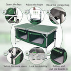 CampLand Outdoor Folding Table Aluminum Lightweight Height Adjustable with Storage Organizer for BBQ, Party, Camping